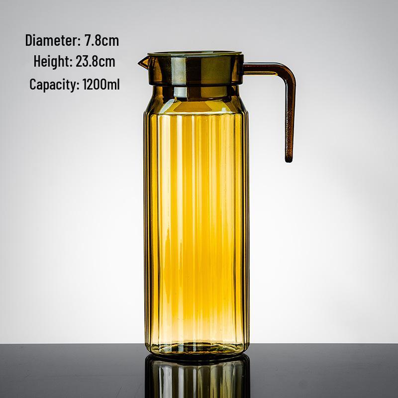 Commercial Cold Water Striped Acrylic Pitcher - Durable and Drop-Proof for Juice, Tea, Water, or Lemonade.