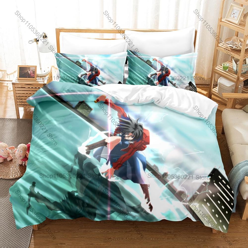 Microfiber Kara no Kyoukai Urban Supernatural Thriller Dark Town Magic Mystery Themed 3PCS Bedding 1 Duvet Cover + 2 Pillowcases