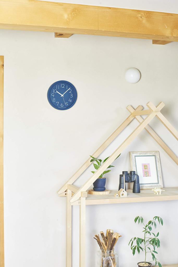 Lemnos Chalk Analog Wall Clock, Navy Blue, NY18-08, NV, Diameter 24.8cm X Depth 4.4cm