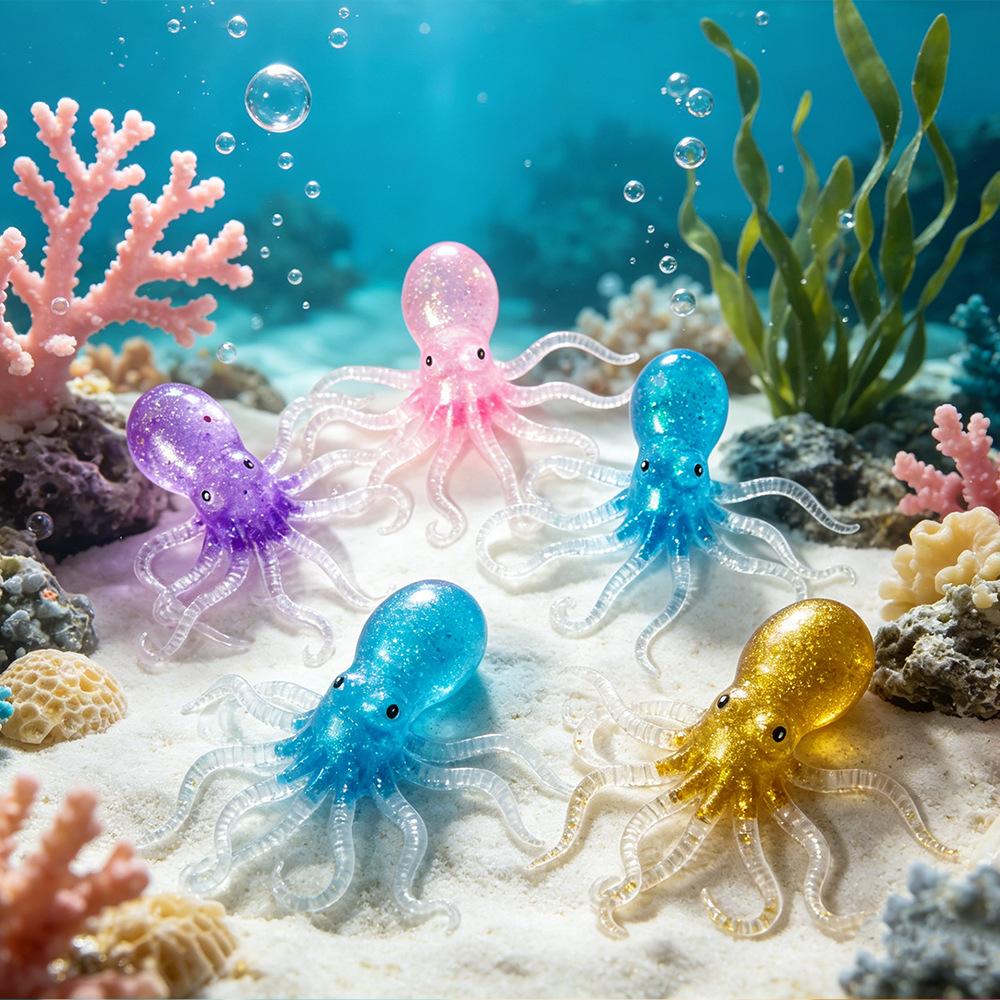 1Pcs New Octopus Squishy Kneading Music Adult Stress Relief Squeeze Sensory Toys Decompression Simulation Jellyfish Party Gift