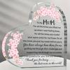2D Flat Heart-Shaped Acrylic Mom Appreciation Desktop Decorative Plaque, Floral Design, Home Decor Plaque Hanging Wall Art Decorative Garden Decoratio