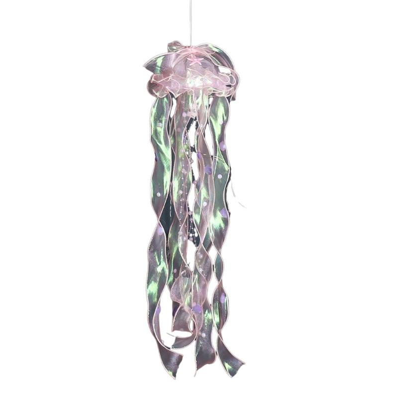 Handhold Light Up Jellyfish Lamp Toy Glowing Chandeliers Ambient Light for Restaurant Girls Kids Holiday Room Ornament