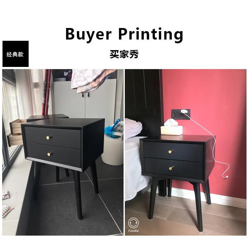 Bedside Table Solid Wood Nordic Bedroom Small Apartment Simple Modern Creative Bedside Storage Narrow Cabinet Simple