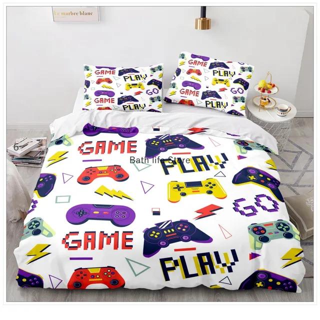 Fashion Game Controller Bedding Set Queen Size Duvet Cover Set Creative Black Comforter Bed Cover Set 2/3pcs Home Textile 3D