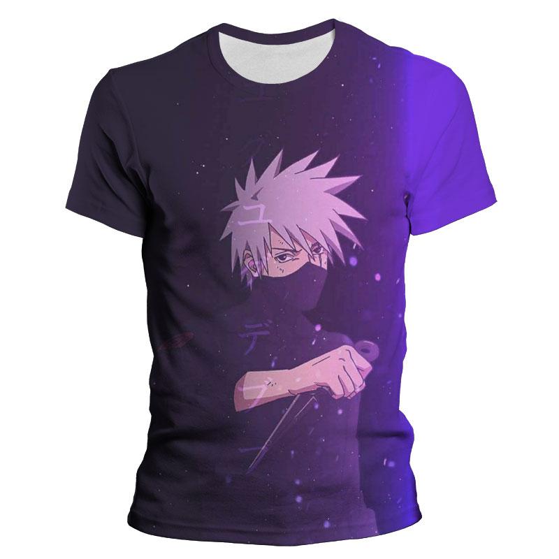 Ny mote T-skjorte for menn Naruto Kakashi Cartoon Anime Barn T-skjorter Sommer Kortermede Kvinner Oversized klær Topper