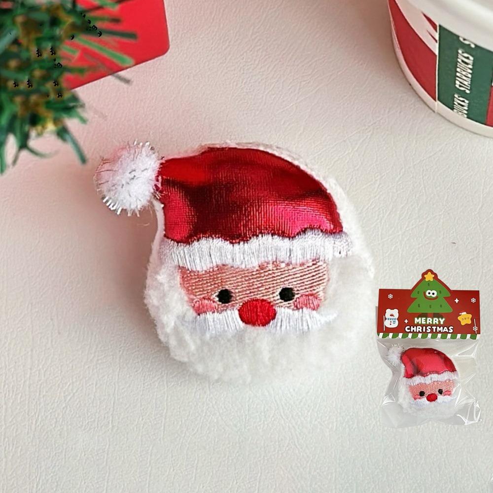 Tree Christmas Plush Brooch Snowman Snowman Plush Pin Handmade Santa Tree Brooch  Christmas Gifts