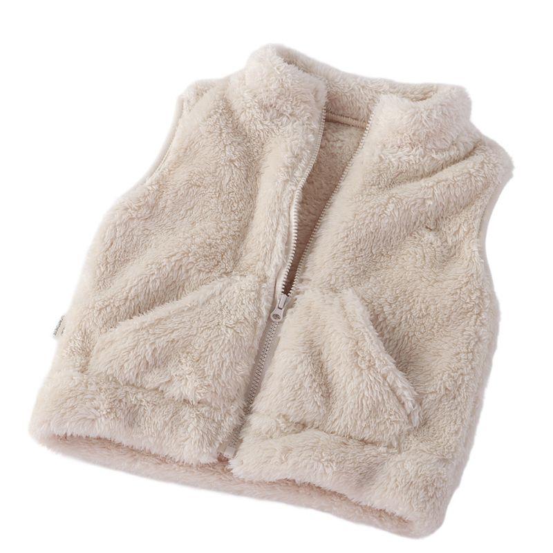 1-5 Years Kids Warm Fleece Vest Sleeveless Button Top