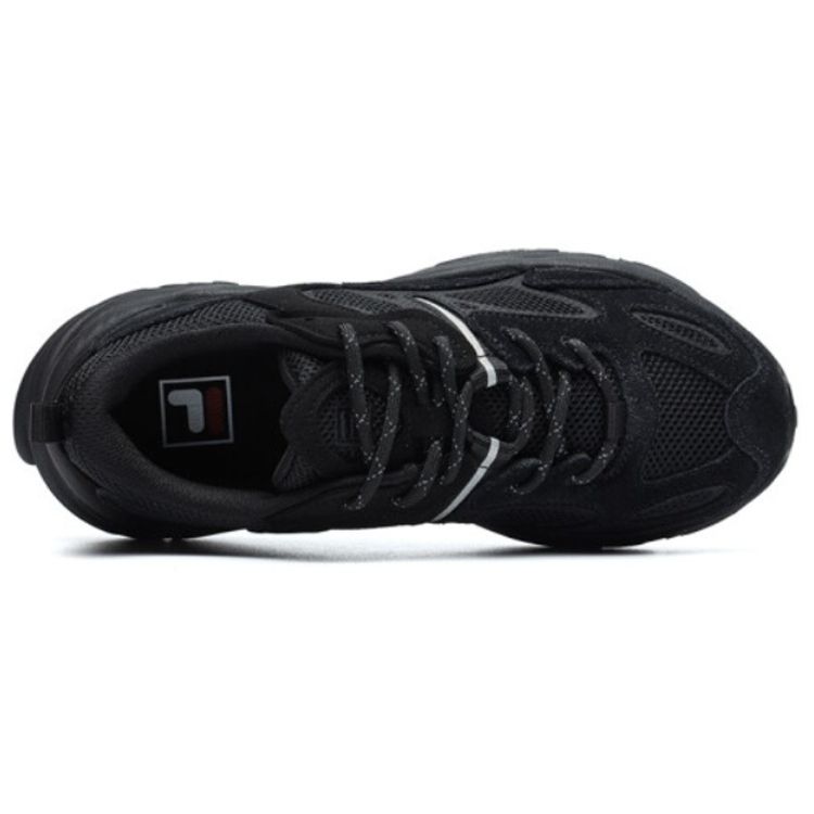 Fila Mars 2 Fabric Synthetic Leather Suede Comfortable Simple Shock Absorption Wear Resistant Low Top Casual Shoes Women Sneaker Black F12W131116FBK