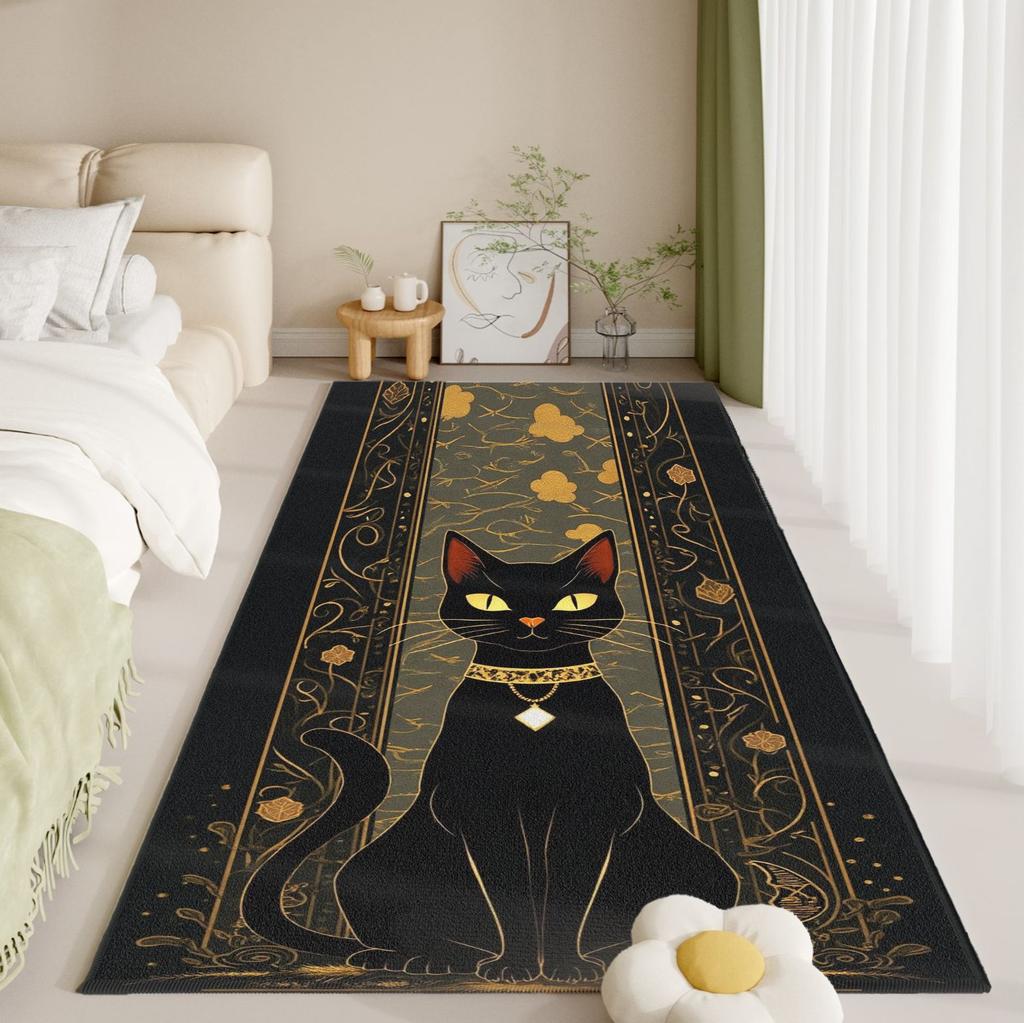 Haunted Nursery Rug - Baby-Safe Flannel for Monster Under Bed, Glow Eyes Anti-Slip Mat | Spooky Kids Room Essential