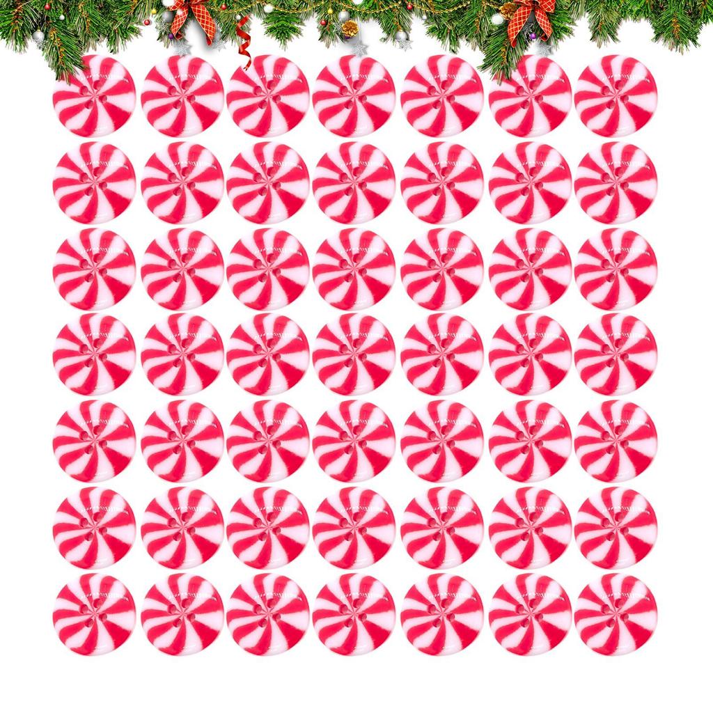 50pcs Christmas Candy Decorative Buttons Resin Red Green Crafting Holiday Buttons Kit DIY Christmas Candy Crafts For Hand Sewing