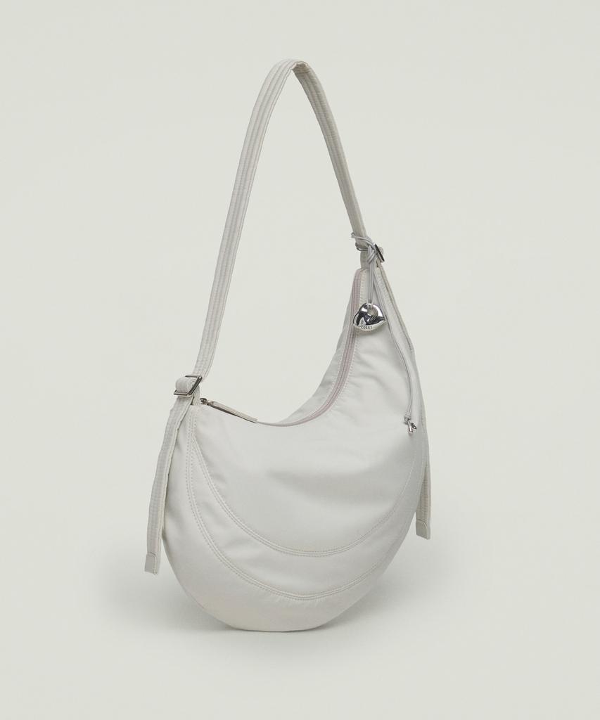 Zoeet Pebble Shoulder Fabric Bag (Snow)