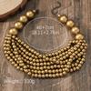 Afrykański Styl Bohemski Wielowarstwowy Naszyjnik z Drewnianych Koralików Ręcznie Robiony Koralikowy Naszyjnik typu Bib Dla Kobiet Lato Cyrkoniowe Dodatki Choker