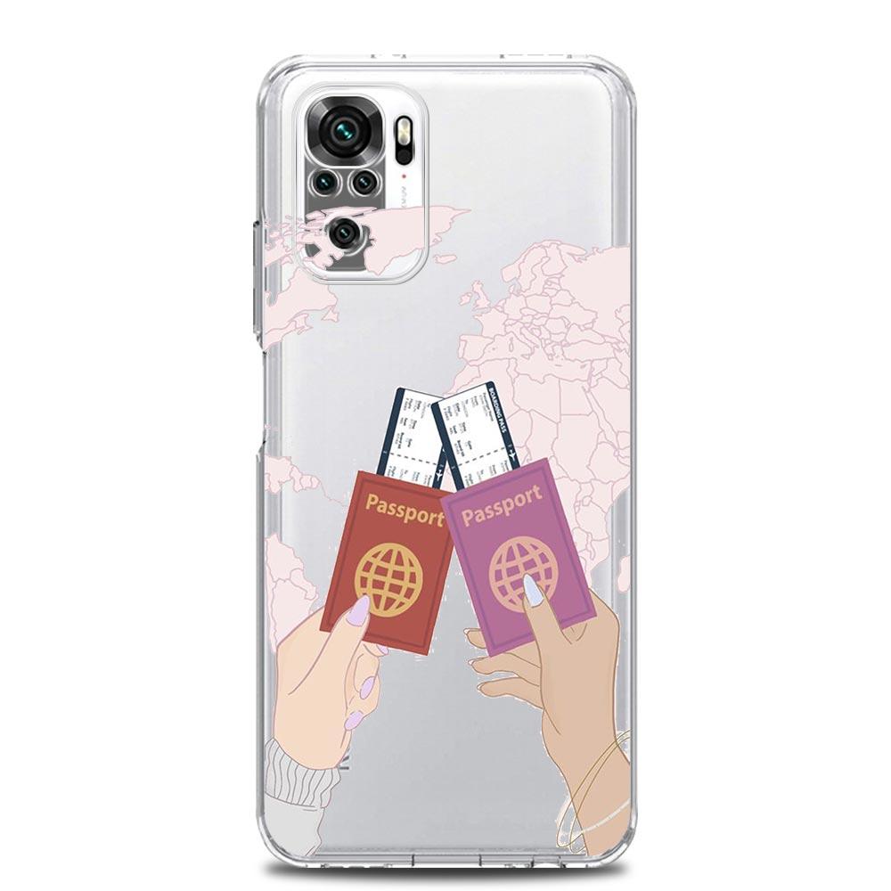 Fashion Planes World Map Travel Phone Case For Xiaomi Redmi Note 12 5G 9S 9 8 10 11 Pro Plus 4G 9T 8T 10C 9C 9A 7 Clear Cover
