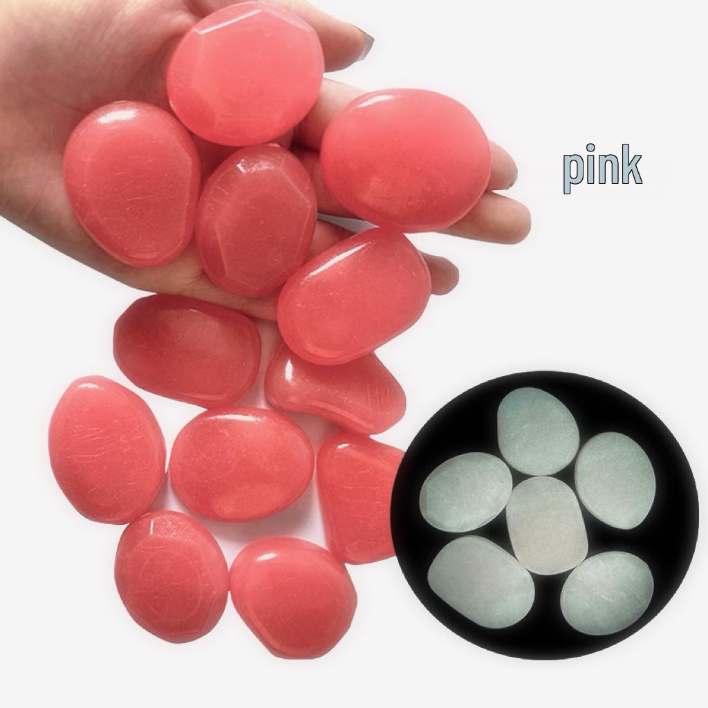4.5cm Luminous Plastic Garden/Aquarium Pebble, 15g Fluorescent Stone for Paving & Landscaping