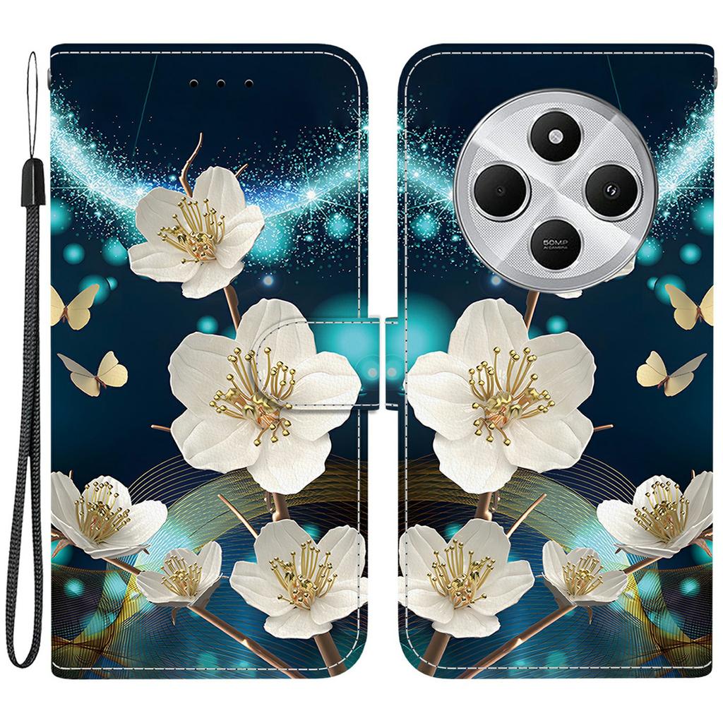 Phone Case For Xiaomi Redmi 14C 4G/Redmi 14R 5G/Poco C75 4G Pattern Printing Leather Flip Wallet Cover with Lanyard