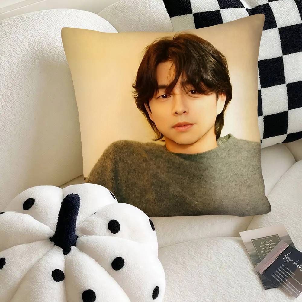 Korean Actor Gong Yoo Pillow Case Fashion Square Pillowcase Bedroom Sofa Room Ins Decoration Leisure