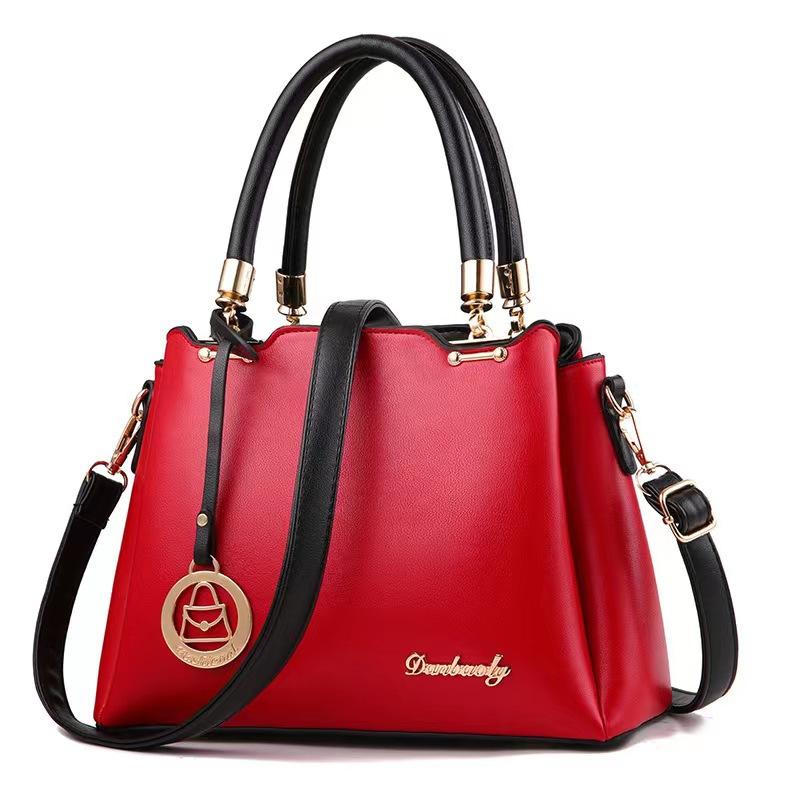 Handbag Capacity Spring New Fashion Pure Color Simple PU All Lightweight Wear-resistant Soft