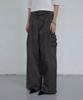 Uusoo Fold-Over Waist Cargo Pants_ Dark Gray