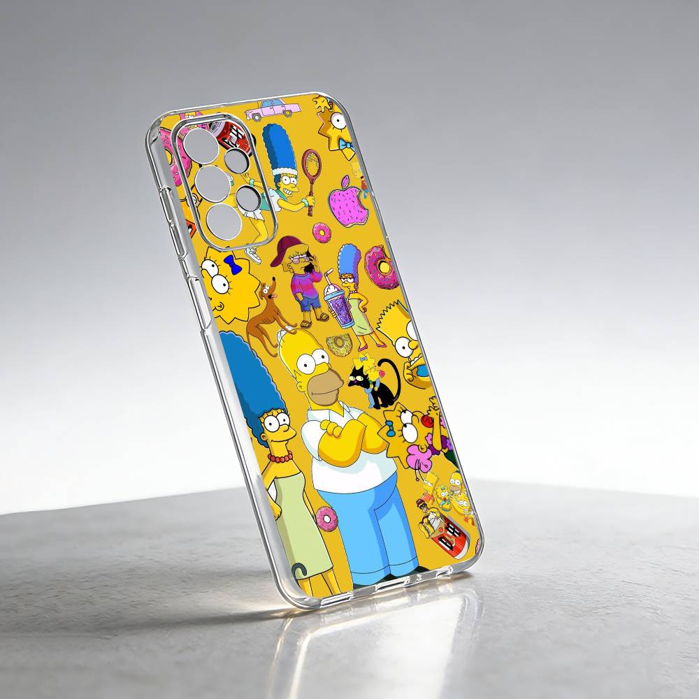 Cartoon The Simpson-T Phone Case Transparent Silicone Soft For Samsung S25,S24,S21,S22,S23,S30,Ultra,S20,Plus,Fe