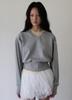 Yansisi V-Neck Puff Sweatshirt - Melange Gray