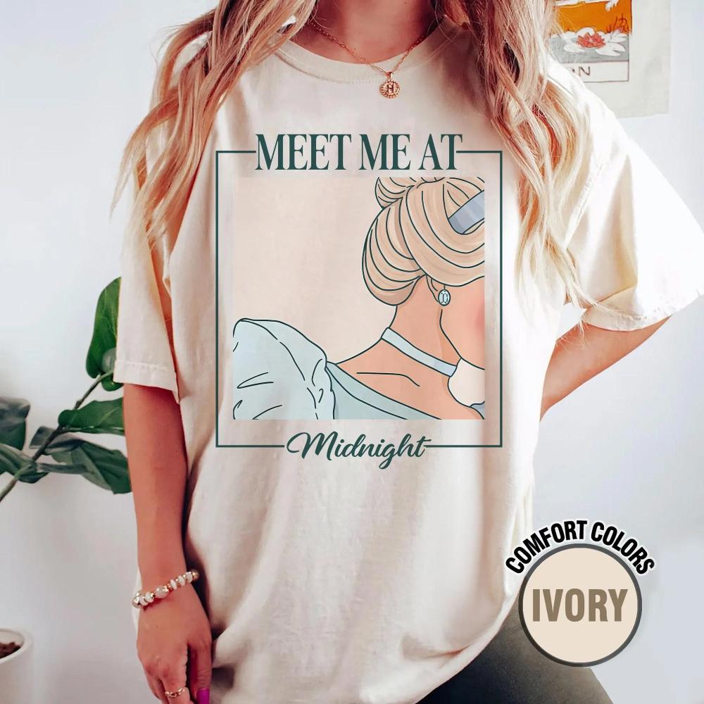 Meet Me At Midnight Shirt Cinderella Inspired Shirt Girls Trip 2026 Princess Birthday Girl land Shirt S