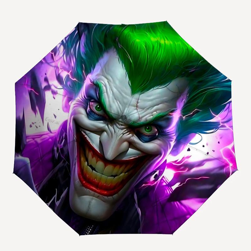 

1pc Joker Villain Automatic Folding Umbrella - Compact 8-Rib Design, Durable Plastic & Iron, Lightweight for Outdoor Daily Use22077