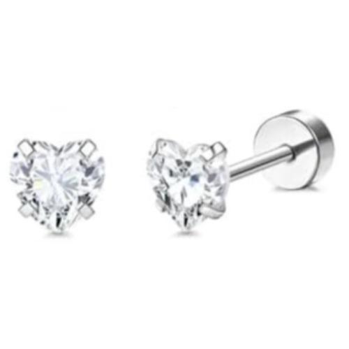 Drperfect 1Pair Flat Back Earrings for Women Surgical Steel Earrings for Sensitive Ears Hoop Stud Cartilage Tragus Piercings