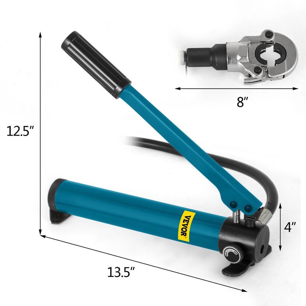 6T Hydraulic Crimping Tool V12-28mm TH16-32mm Press Pliers, V-shaped/TH-Shaped Pipe Crimping Pliers, Jaws 360° Head Hand-Held Press Pliers PE-X