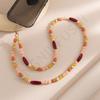 Ins Macaron Color Beaded Long Mobile Phone Chain Fashionable and Convenient Messenger Mobile Phone Lanyard Lanyard