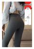 Verdickte Lammwolle Leggings für Damen, Hoher Bund, Bestickter Bund, Fleecegefüttert, Vertikale Streifen, Warme Herbst-/Winterhose.