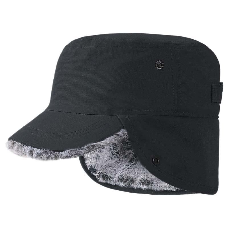 Winter Cold-proof Men's Flat Top Hat, Fleece Warm Ear Hat, Outdoor Ski Hat, Windproof Warm Cap Children
