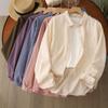 2025 A/W Women's Loose Pure Cotton Brushed Thickened Long Sleeve Casual Shirt