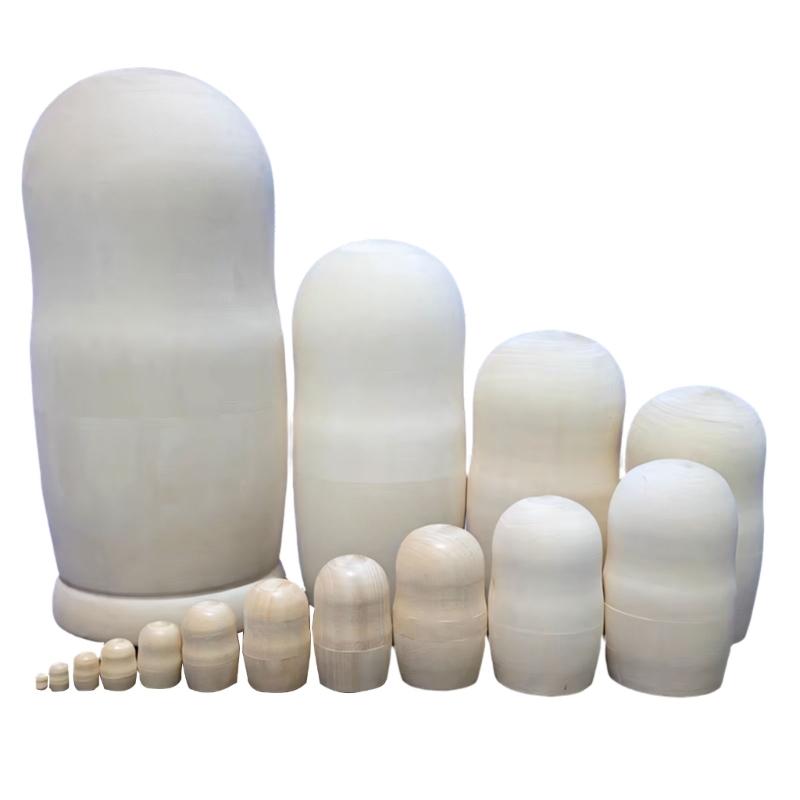 Unpainted Nesting Dolls Blank Russian Nesting Dolls Personalize Creates Your Own Russian Doll Wood Matryoshka DIY kits 1