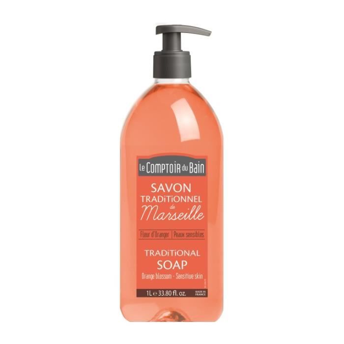 Savon liquide - Le Comptoir du Bain - Fleur d'Oranger - 1L - Sans parabène - Mixte