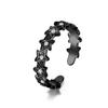 Handmade Jewelry with Stars Diamonds Titanium Steel Open Ring Circumference Pentagonal Star