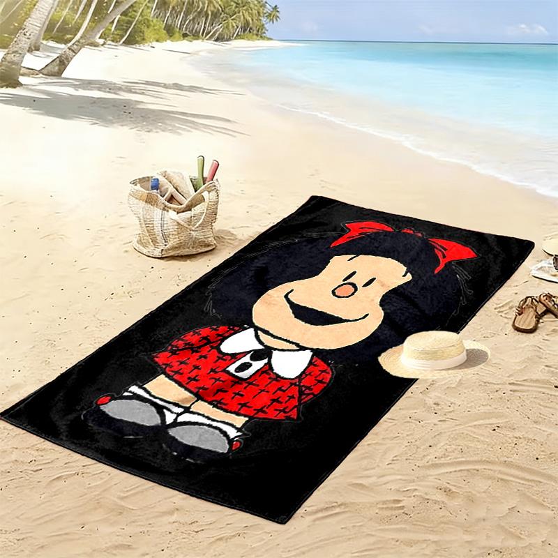 Mafalda Print Beach Towel, Large Soft Quick Dry Towel for Beach Camping Swimming