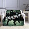 Coperta stampata retrò della band Tokio Hotel, coperta calda in flanella morbida e confortevole, biancheria da letto per casa, viaggio, regalo di compleanno