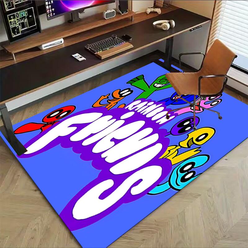 1 Stück Regenbogen-Kreaturen Teppich für Spielzimmer Schlafzimmer Wohnzimmer Sofa Heimdekoration, Kinder Spielbereich Teppich Rutschfeste Fußmatte Y72944