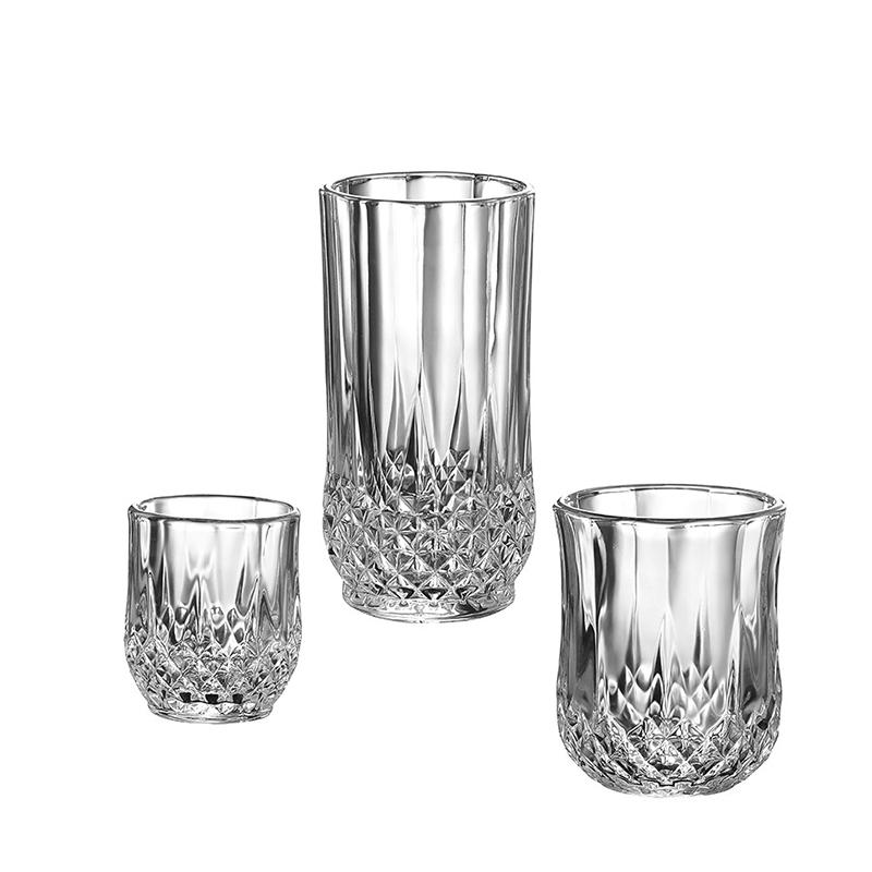 Drinkware Wine Glasses Aesthetic Cups Diamond Sculpture Tumblers Juice Glass Transparent Coffee and Tea Tableware Elegant Glass