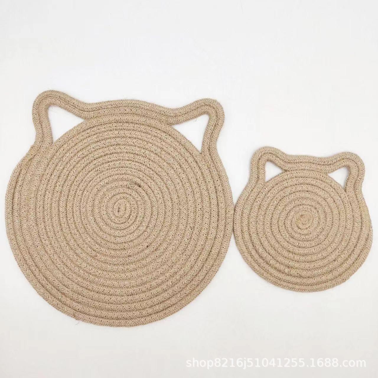 

Cotton rope woven cat scratching pad toy ball integrated cat sleeping pad scratch resistant wear resistant washable pet pad 42cm