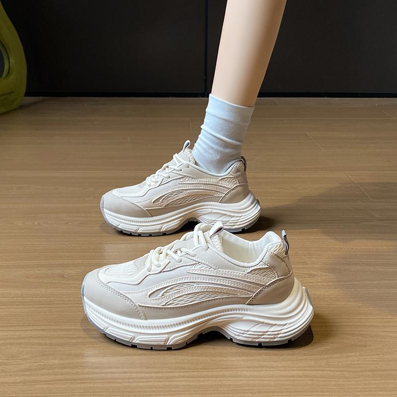 New Small Height Shoes Spring and Autumn Leisure Sports Small White Shoes Thick Soled Women's Casual Shoes