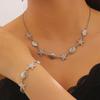 Gold Plated Starfish & Shell Jewelry Set, Ocean Themed Necklace, Earrings & Bracelet for Women