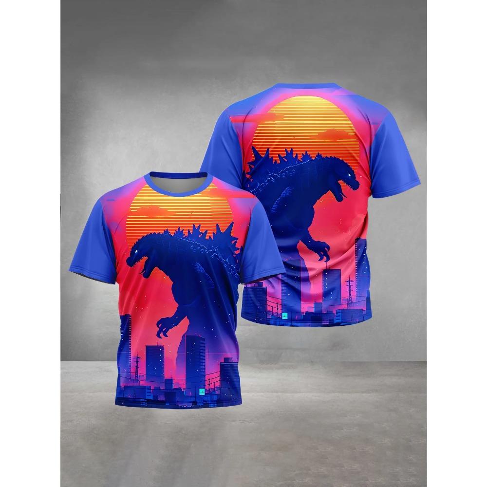 

3D-принт Godzilla Детская одежда от 5 до 14 лет Мужская уличная одежда для детей Мальчик Девочки Детская футболка Топы Рубашки 110