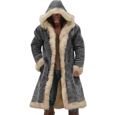 Chaqueta de Trabajo para Hombre con Bolsillo de Botón de Color Sólido Talla Plus Abrigo Largo Casual para Hombre