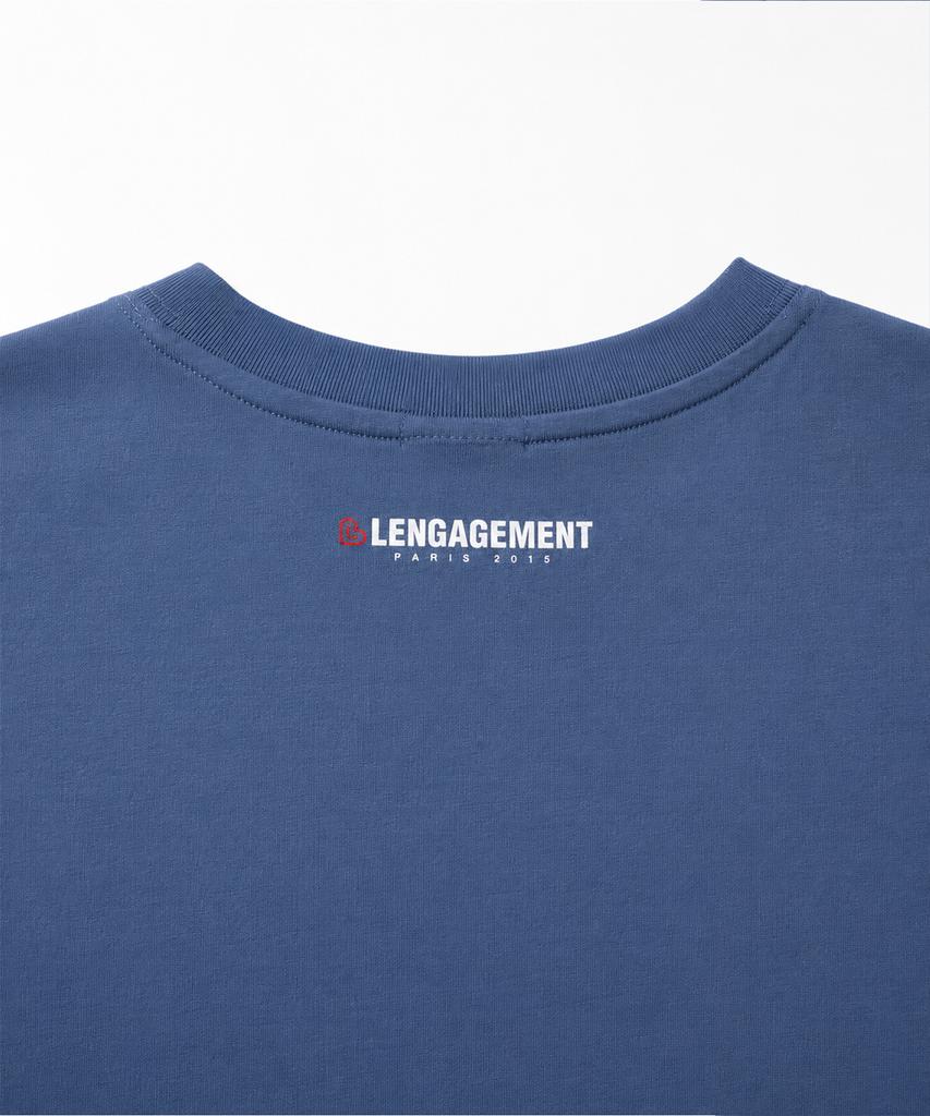 LENGAGEMENT Small Heart Relaxed Fit Modal Short Sleeve T-Shirt [Blue]