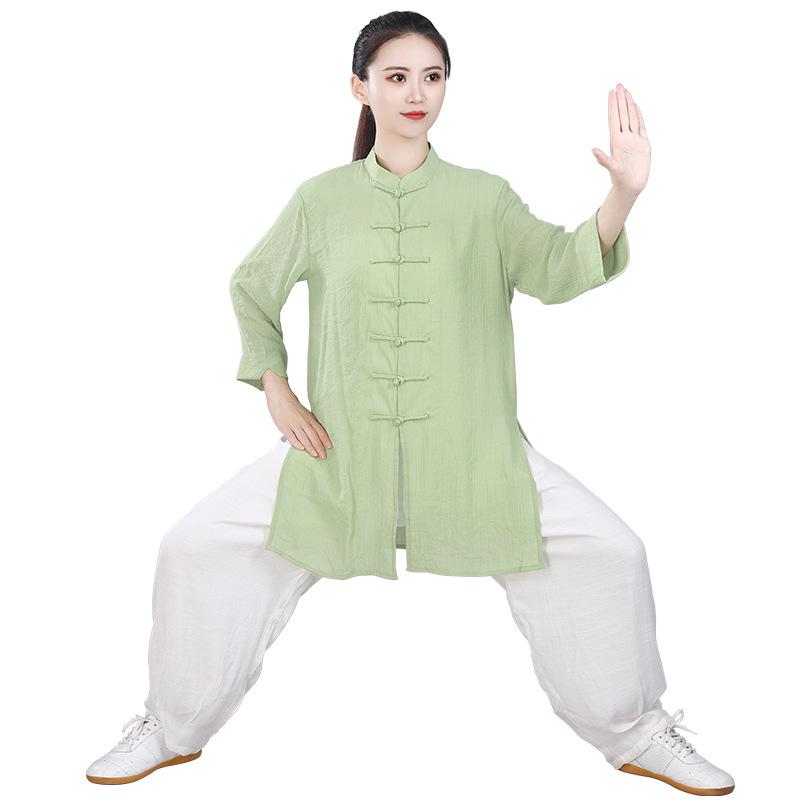Women's Summer Linen Tai Chi Suit - Chinese Style Martial Arts Practice Uniform
