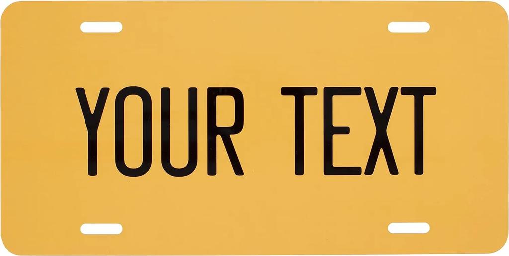 Custom Aluminum Car Tag Personalized Front License Plate Metal Wall Decor for Garage