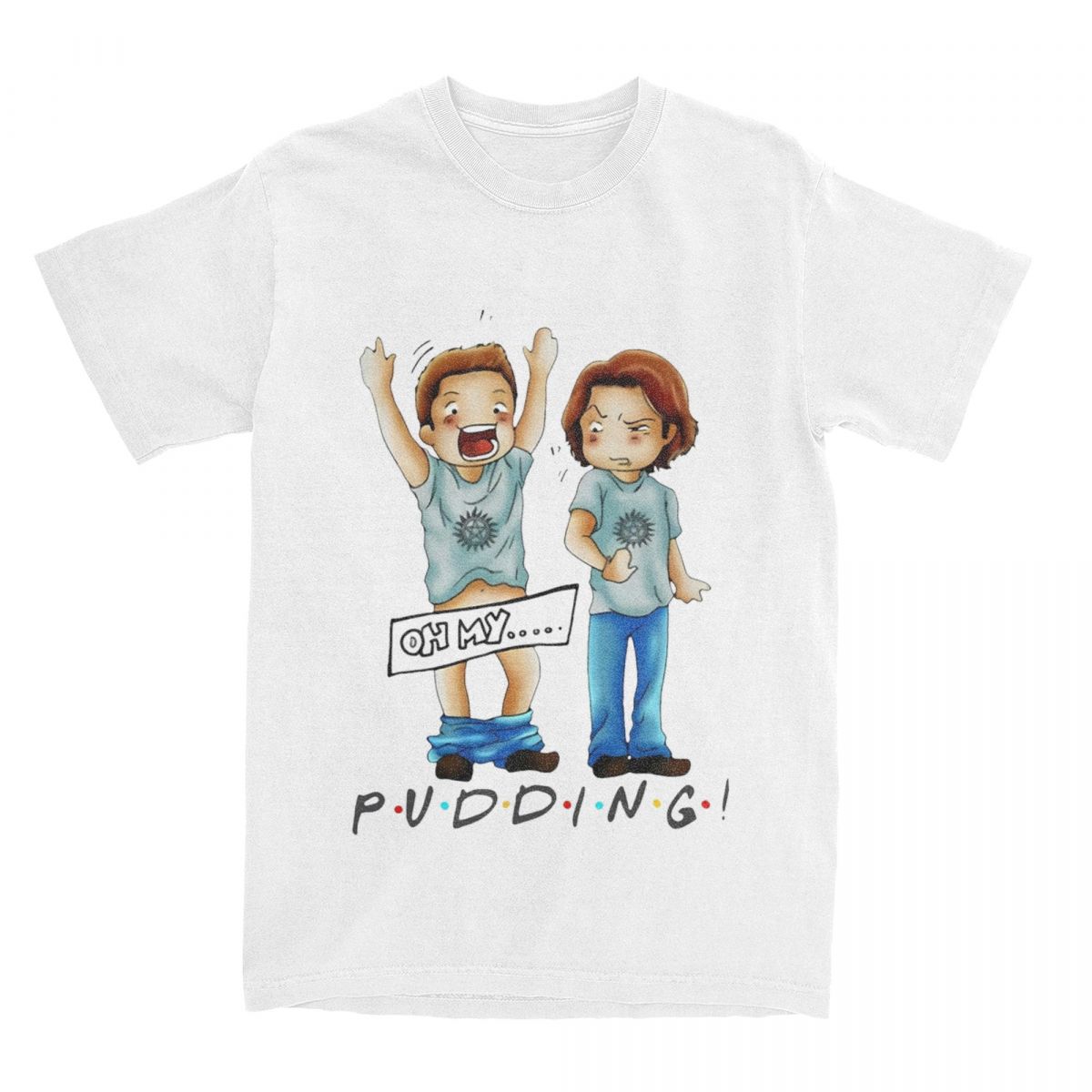 

Мужские футболки Pudding Dean Supernatural Хлопковая одежда Летняя Y2K Забавная футболка с коротким рукавом Популярная футболка с принтом Большой размер S