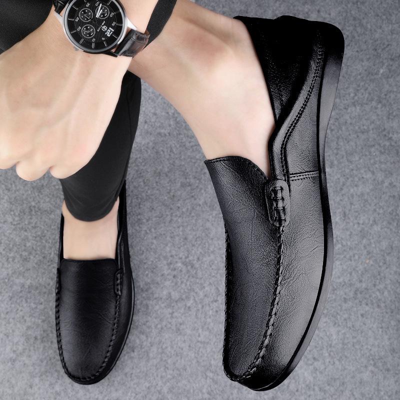 

Men s shoes 2025 summer new men s British style beanie shoes trend line driving lazy people step on the heel driving casual shoes 37