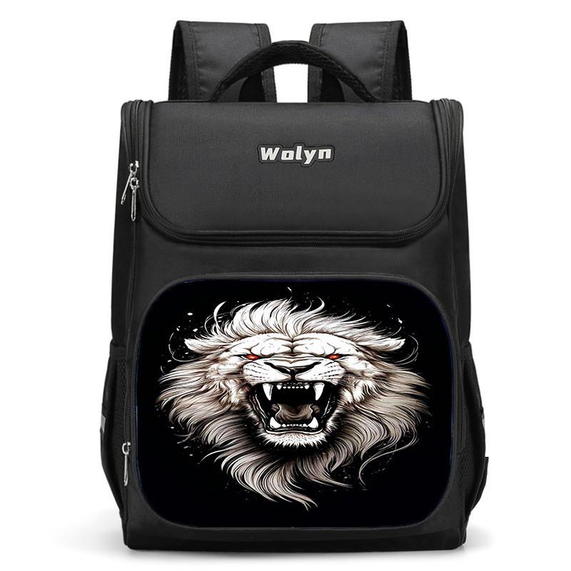 Spacious Lion-themed Backpack For Elementary School Kids Oxford Fabric Lightweight